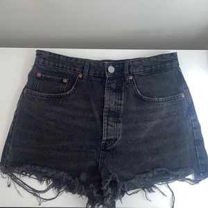 Black Zara High Waisted Jean Shorts